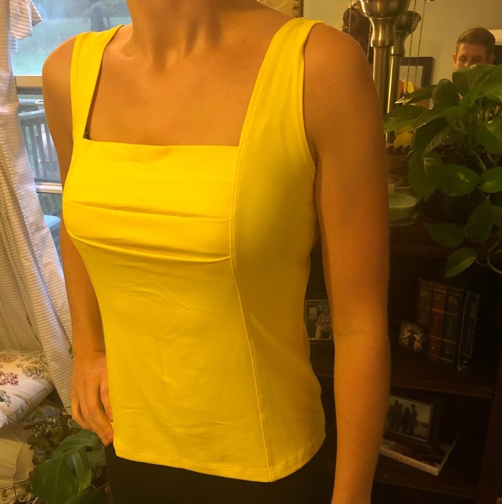Yellow Pleated Tank